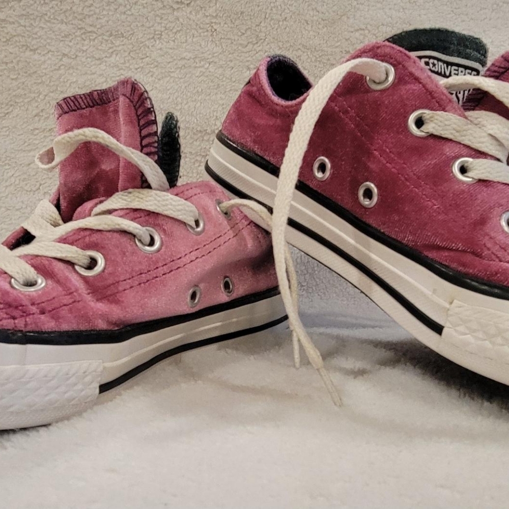 Converse Chuck Taylor's. Size 3 pink, purple, Grey suede.